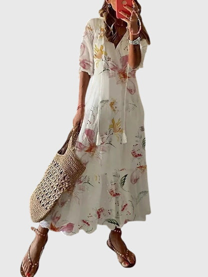 Boho Print V-Neck Maxi Dress for Women