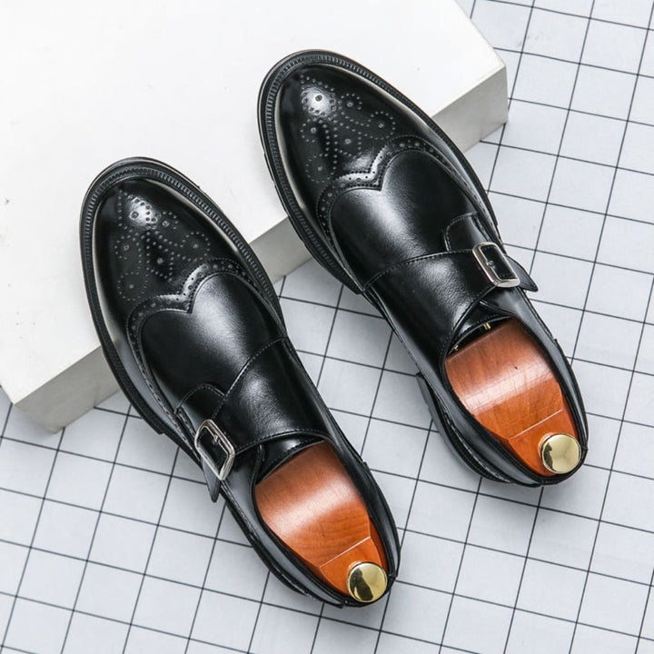 Mariusz | Men’s Wingtip Monk Strap Brogue Detailed Dress Shoes - image 1