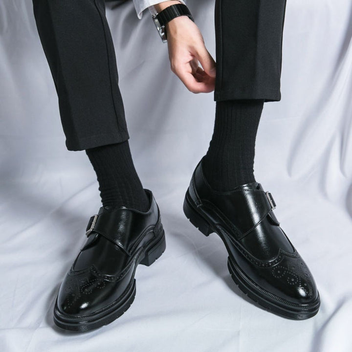 Mariusz | Men’s Wingtip Monk Strap Brogue Detailed Dress Shoes - image 2