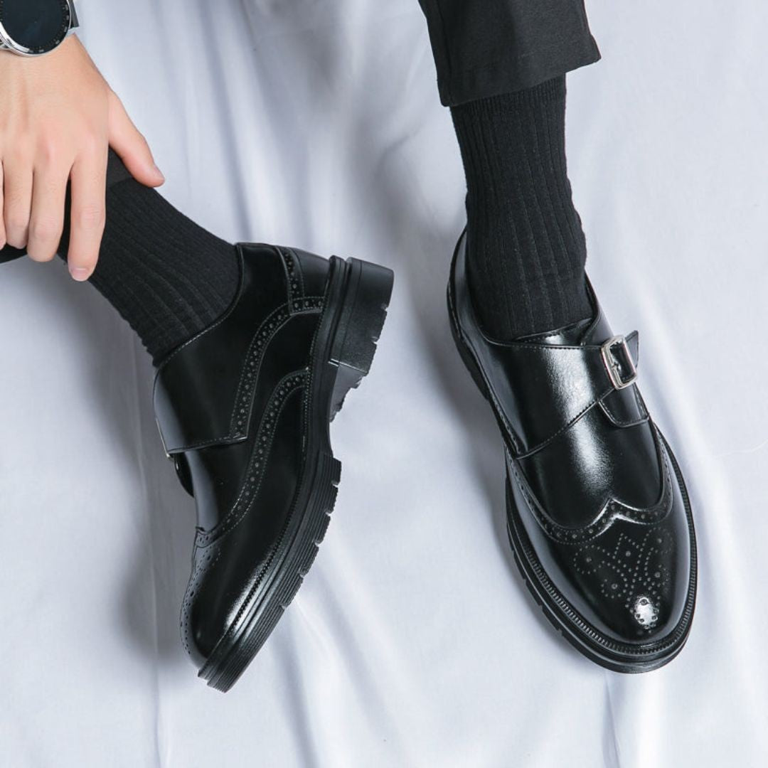 Mariusz | Men’s Wingtip Monk Strap Brogue Detailed Dress Shoes - image 3