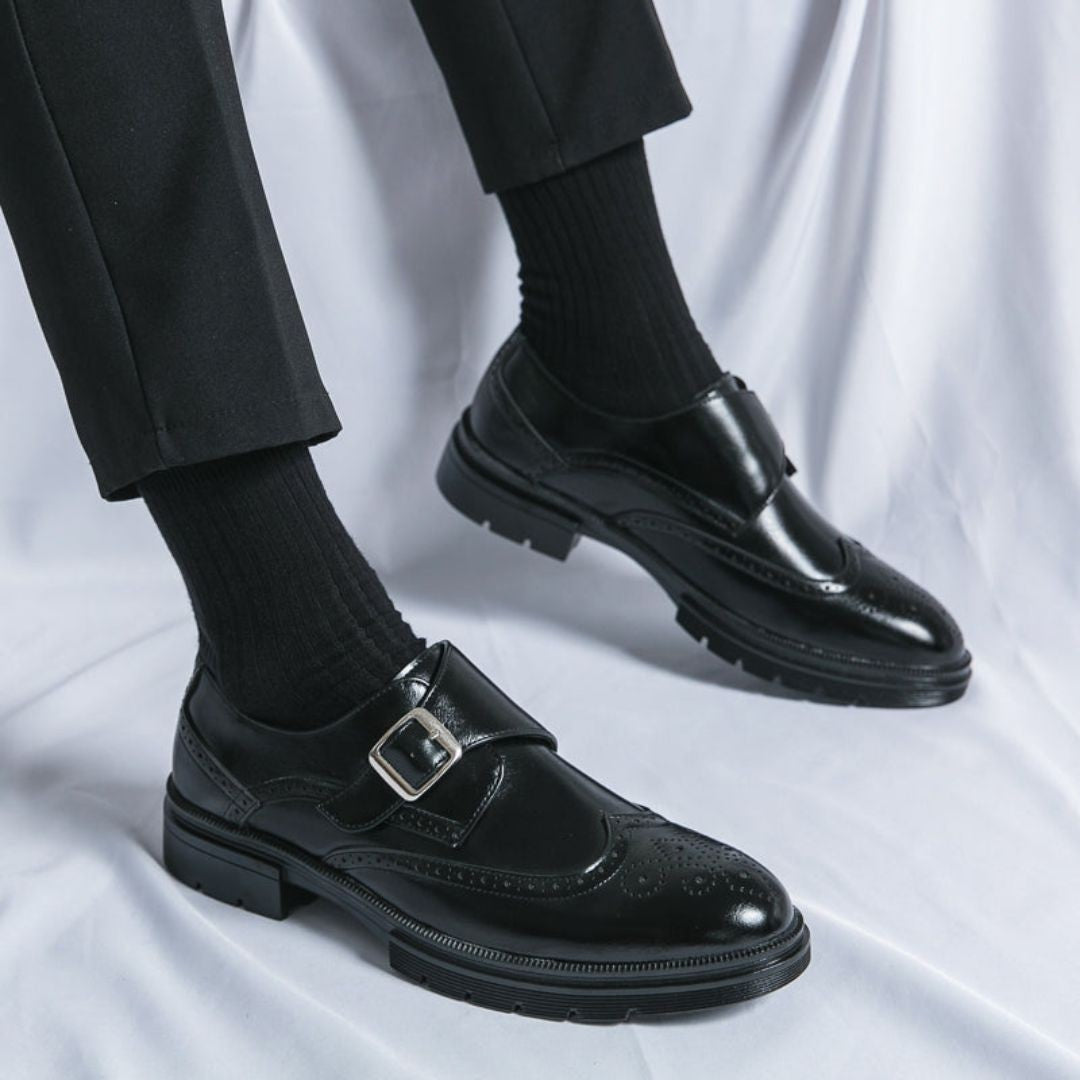 Mariusz | Men’s Wingtip Monk Strap Brogue Detailed Dress Shoes - image 4