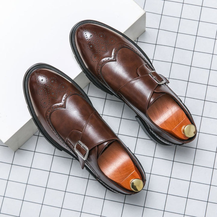 Mariusz | Men’s Wingtip Monk Strap Brogue Detailed Dress Shoes - image 5