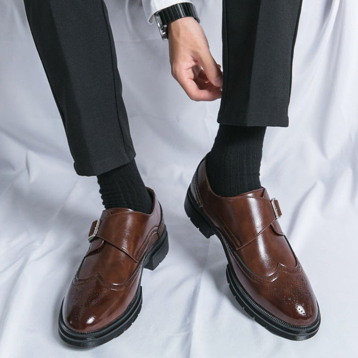 Mariusz | Men’s Wingtip Monk Strap Brogue Detailed Dress Shoes - image 6