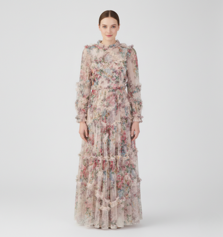 Kestrel | Women’s Floral Mock Neck Maxi Dress - image 1