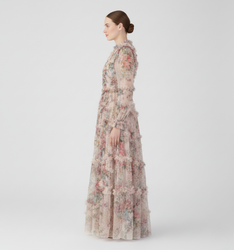 Kestrel | Women’s Floral Mock Neck Maxi Dress - image 3