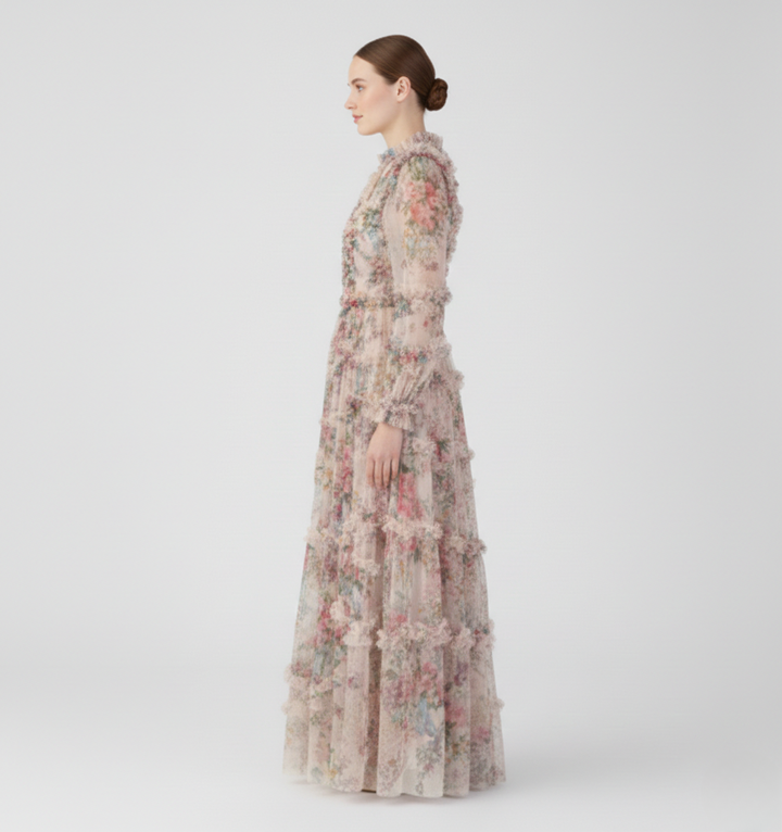 Kestrel | Women’s Floral Mock Neck Maxi Dress - image 3