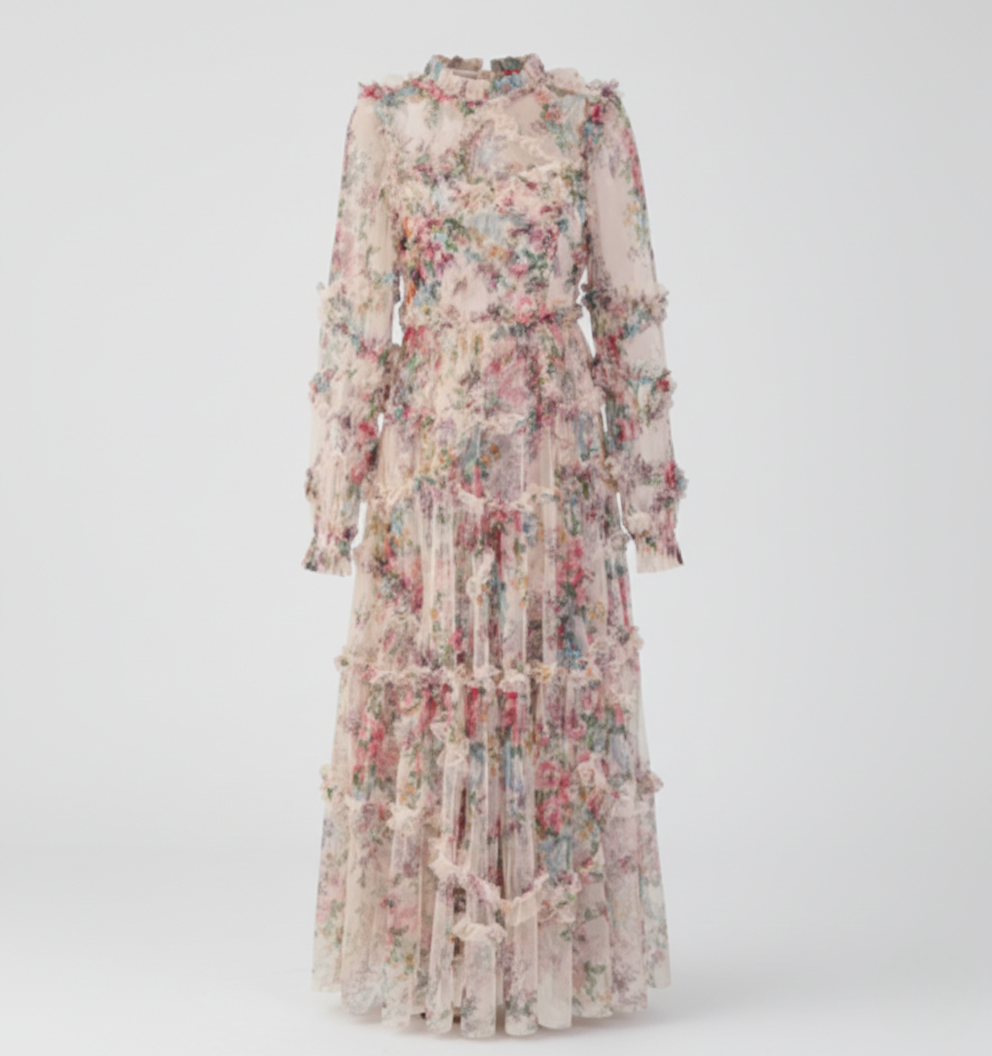 Kestrel | Women’s Floral Mock Neck Maxi Dress - image 4