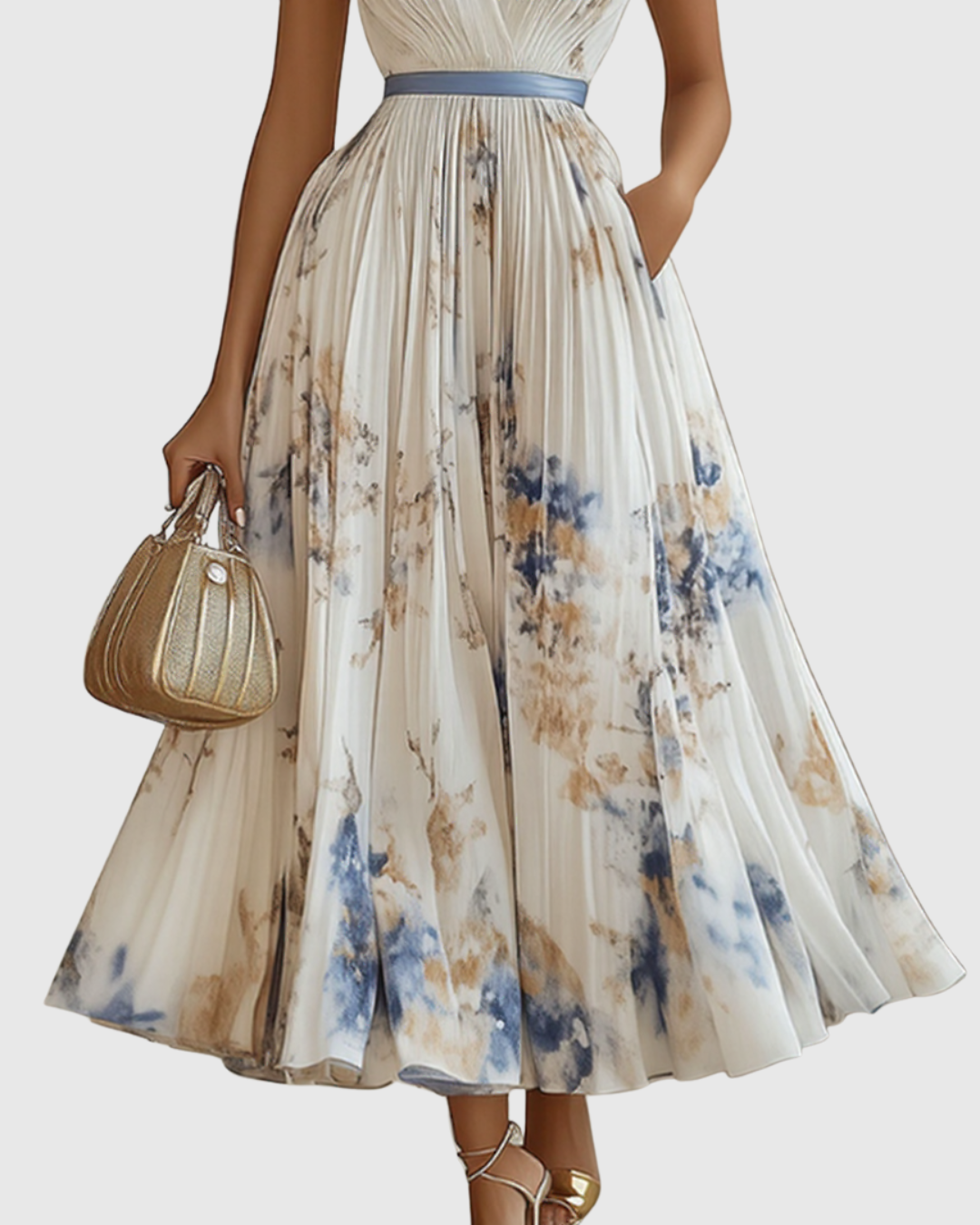 Rowella | Elegant Pleated Maxi Dress - image 3