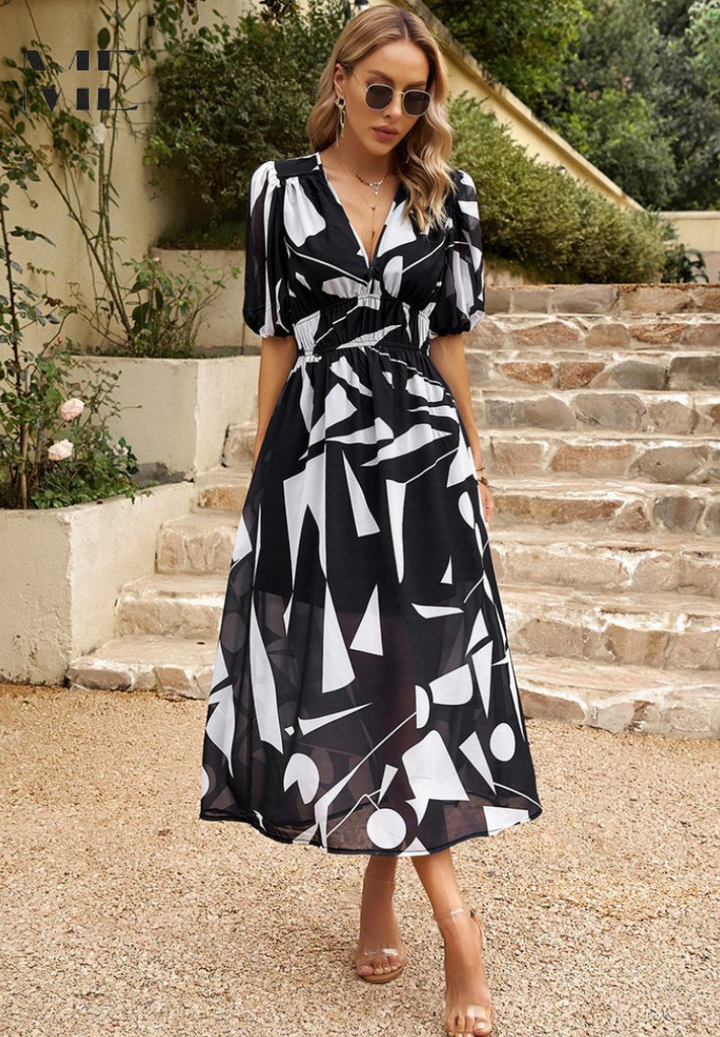 Ava | Women Colorful Floral V Neck Midi Dress - image 16